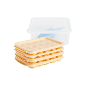 아이스쏙 아이스큐브 15구 4p 스쿱 보관용기 세트  (엘로우)