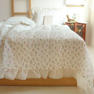 여름 천연소재 삼베+마이크로 안감 아사면 차렵이불 삼베플라워- 2color SS/Q