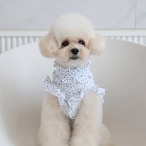 플라워 프릴 블라우스 2COLOR S-XL 명품강아지옷 여름옷 푸들옷