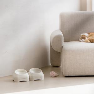 밀크 펫 테이블 2구 3colors 강아지 고양이 밥그릇 물그릇
