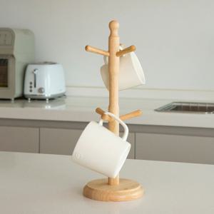 고무나무 원목 컵걸이