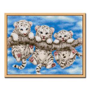 DIY 보석십자수 액자형 인물&동물 (43x54cm) D468_호랑이 삼형제