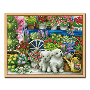 DIY 보석십자수 액자형 인물&동물 (43x54cm) D470_꽃집강아지