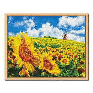 DIY 보석십자수 액자형 풍경 (43x54cm) D662_풍차와 해바라기들판