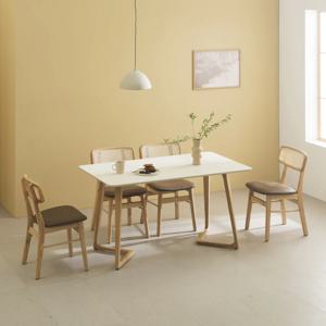 단델 4인 화이트 대리석 식탁세트 1200(앤스라탄체어) 4colors