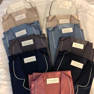 국산 프리미엄 실크 커플 여름 반팔 잠옷 원피스 파자마세트 (6color)