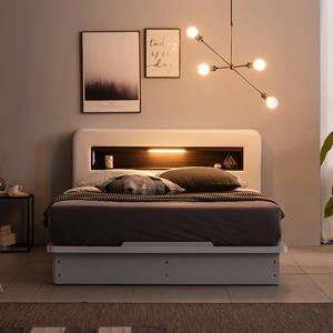 가죽헤드 LED+220V 평상형침대 2type 2colors(SS/Q)