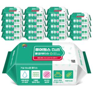 홈케어 청소 살균물티슈 거실용 80매x20팩(리필)-손걸레