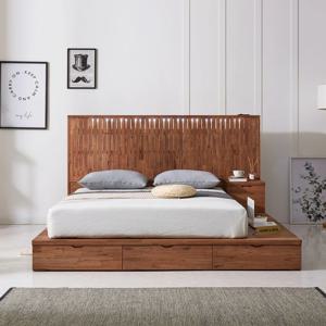 브람 참죽나무 저상 서랍형 침대 라지킹 이스턴킹 프레임 (맞춤제작 가능)