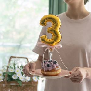 숫자 은박풍선 초 토퍼 골드 백일 돌 생일 기념일 파티데코