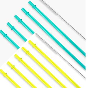 1+1 아크릴 빨대 5P+세척솔 1P 2color 재사용 반영구 환경 청소