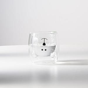 1+1 소소 이중 내열 애니멀 유리컵 곰돌이 260ml