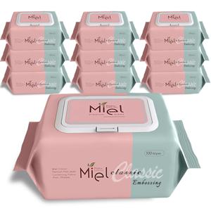 저자극! 클래식 캡형 엠보싱 100매 10팩 물티슈(우체국택배)