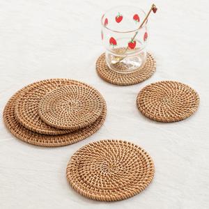 천연 라탄 티코스터 냄비 머그컵 받침대 테이블 플레이팅매트