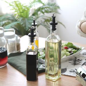 시즈닝 슬림 오일병 500ml 2P 세트 간장 참기름 들기름 소스 유리 병 통