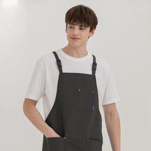 이니셜 각인 나만의 방수 H스트랩 앞치마 (차콜그레이)
