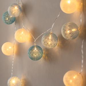 코튼볼 전구 20구 스카이 (USB겸용-리모컨)