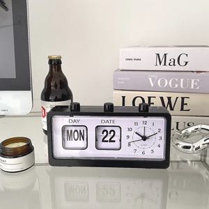 심플 무드 캘린더 탁상 시계 인테리어 알람 아날로그