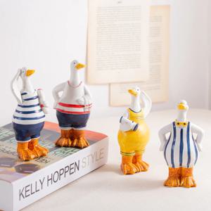 수영복 입은 오리 모형 4set