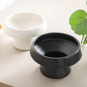 도자기 유기 원형 수반 스탠드 17x10cm 2컬러 조화꽃 전용 인테리어