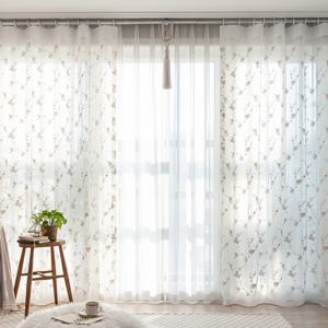 스칼렛 플라워 자수커튼 자수 레이스 수입 속커튼 거실 안방 사계절 속지커튼