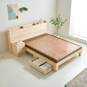 로제 호텔형 편백나무 프레임 홍맥반석 수납 돌침대 S/Q