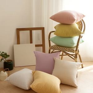 파스텔 광목 사각 쿠션커버 45cm x 45cm 7colors( 솜 선택 )