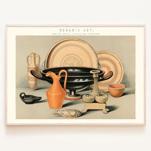 고대 그리스 도자기 예술품 키프로스 에트루리아 디자인 인테리어 그림 액자