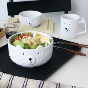 북극곰 도자기 샐러드볼 그릇