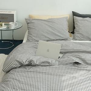 매일덮는 데일리 체크 선염 순면 이불커버 세트 S/Q