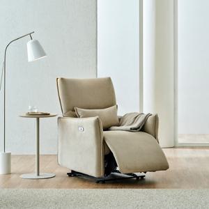 MVME 클레이 패브릭 전동 1인용 리클라이너 소파 2colors