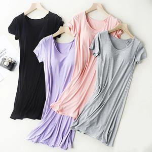 모달 브라캡 반팔 원피스 홈웨어 잠옷 3colors/3size