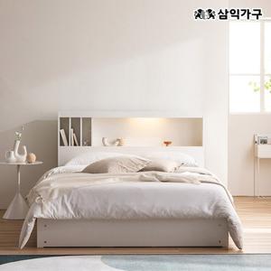 클로드 책장형 LED 4단 수납침대 SS/Q (매트포함)
