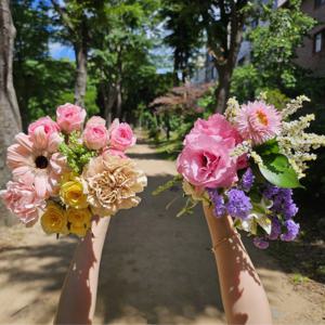 [생화 정기구독] 1+1 혼합 색상 랜덤꽃 정기배송 꽃 배달