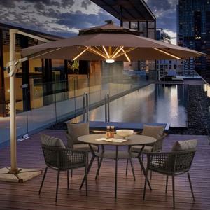 태양광 LED 사각 파라솔 3m (4color)