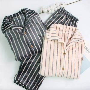 스트라이프 밍크극세사 커플 수면 잠옷 세트 실내복 3colors/2size