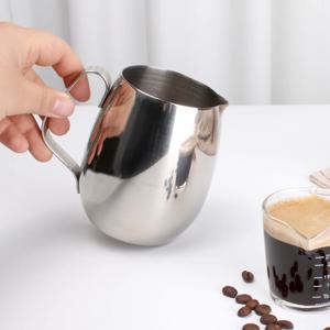 라운드 스텐 스팀피쳐 우유스팀기 밀크저그 밀크피처 600ml