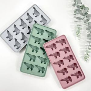 국산 실리콘 파스텔 북극곰 아이스몰드 아이스틀 10구 3color
