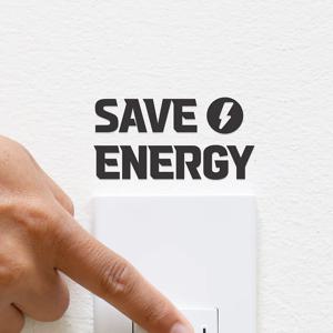 save energy 동그라미속 전기 픽토그램 절전 절약 스위치스티커
