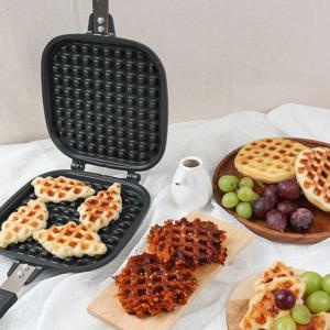 점보 와플팬 / 큰사이즈 간식팬 와플 크로플 오징어 파전 떡 구이 (직화 열원용)