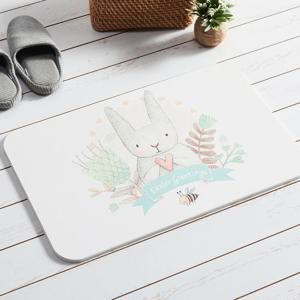 욕실 규조토 발매트 L사이즈(60*39) 토끼 (+ 미끄럼방지매트, 컵받침, 사포 증정)
