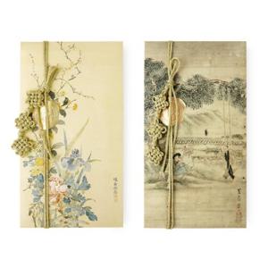 꽃과 미녀를 담은 민화 돈봉투(2개)