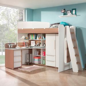 엘리브 스타 벙커침대 사다리형 C세트 벙커침대+사다리+H형책상+옷장X2