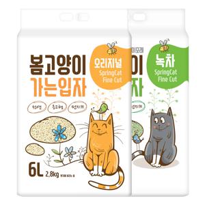 고양이 두부모래 1.5mm 가는입자 오리지널 녹차 2.8kg x 6개