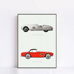 Daily Musee #332 Classic car 카페 올드카 클래식카 BMW 포스터