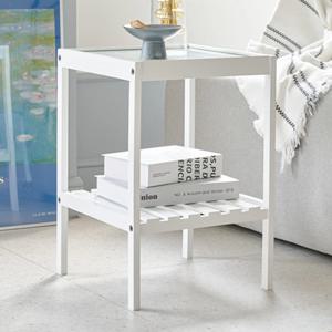 강화유리 튼튼한 고무나무 침대협탁 거실협탁 3 colors