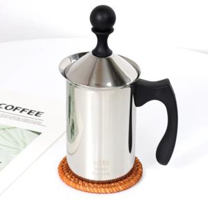 수동 우유거품기 스텐 이중망 600ml