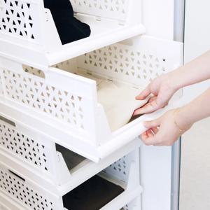 국내생산 오픈  슬라이딩 수납정리함 리빙박스 폴딩박스 3size 2colors