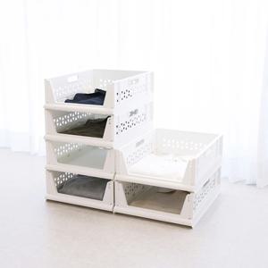 2+2 국내생산 오픈 슬라이딩 수납정리함 리빙박스 폴딩박스 3size 2colors