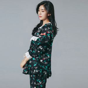 여성홈웨어 모달 크레올라 파자마세트 긴팔 수면잠옷